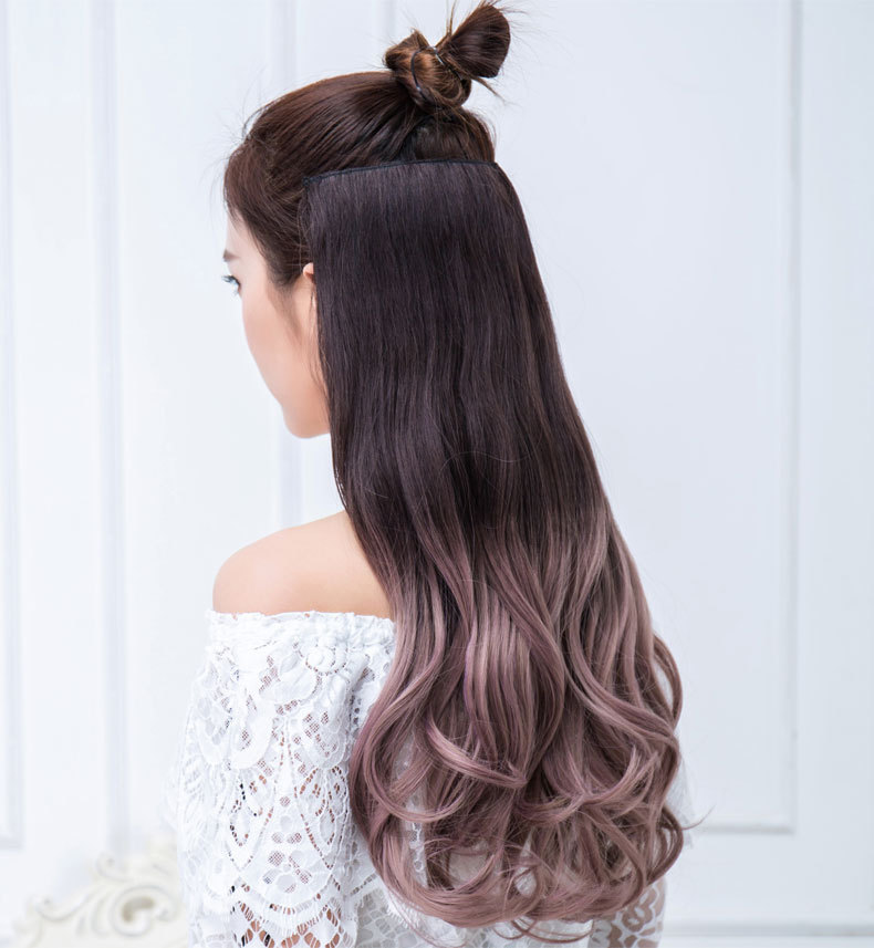 Tóc kẹp nửa đầu omber K-J19 ️FREESHIP️ tóc giả kẹp dải ombre, tóc giả nữ kẹp dải ombre, tóc giả nữ