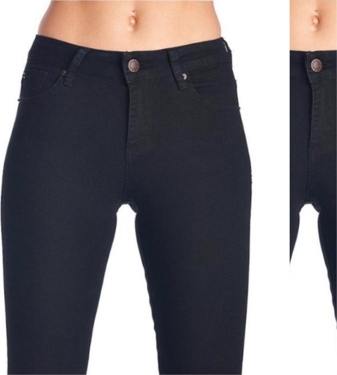 Quần jean dài đen tuyền big size co dãn mạnh vải jean mềm lưng cao 2700 có rách gối