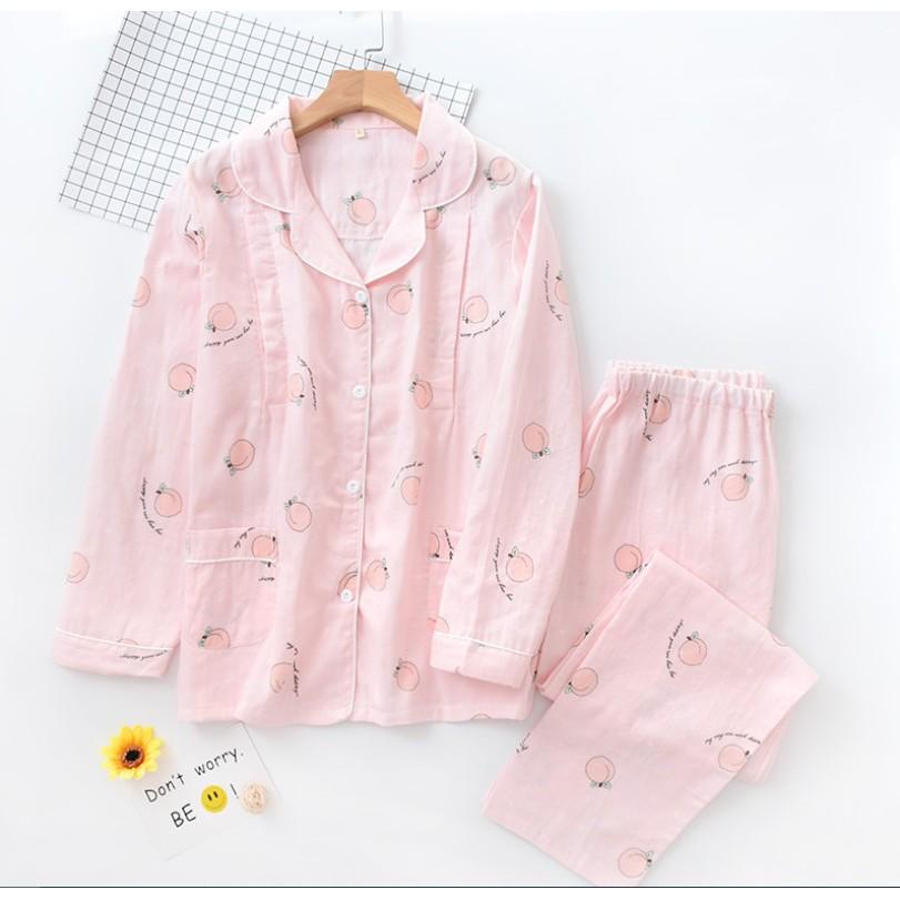 Pijama bầu và sau sinh dài tay Azuno AZ1407 Chất Liệu Xô Nhật Dành Cho Mùa Hè