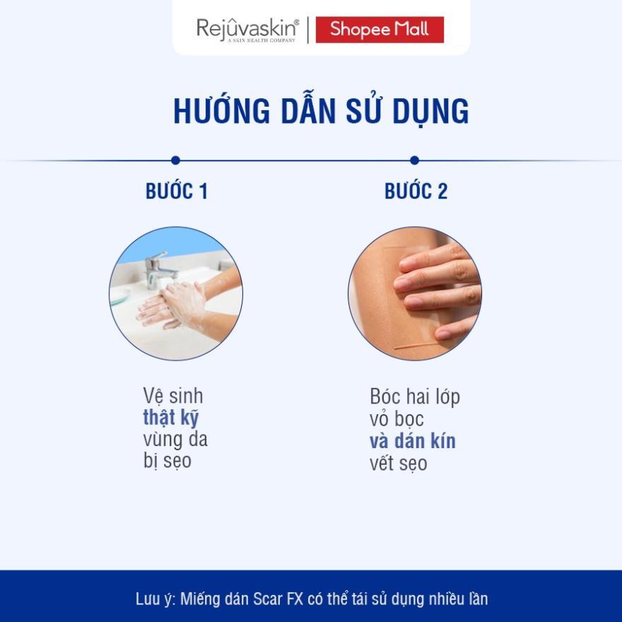 Miếng Dán Làm Xẹp Sẹo Lồi / Phì Đại, Ép Sẹp REJUVASKIN Scar FX