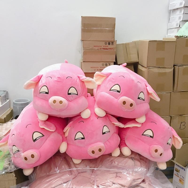 Gối con Heo 2in1 có kèm chăn mền loại TO 50cm - Gấu bông con Heo có kèm mền bên trong 2in1 tiện lợi siêu đáng yêu.