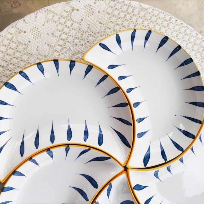 Set Đĩa Hoa Mặt Trời 5 Đĩa Hàng Sứ Cao Cấp