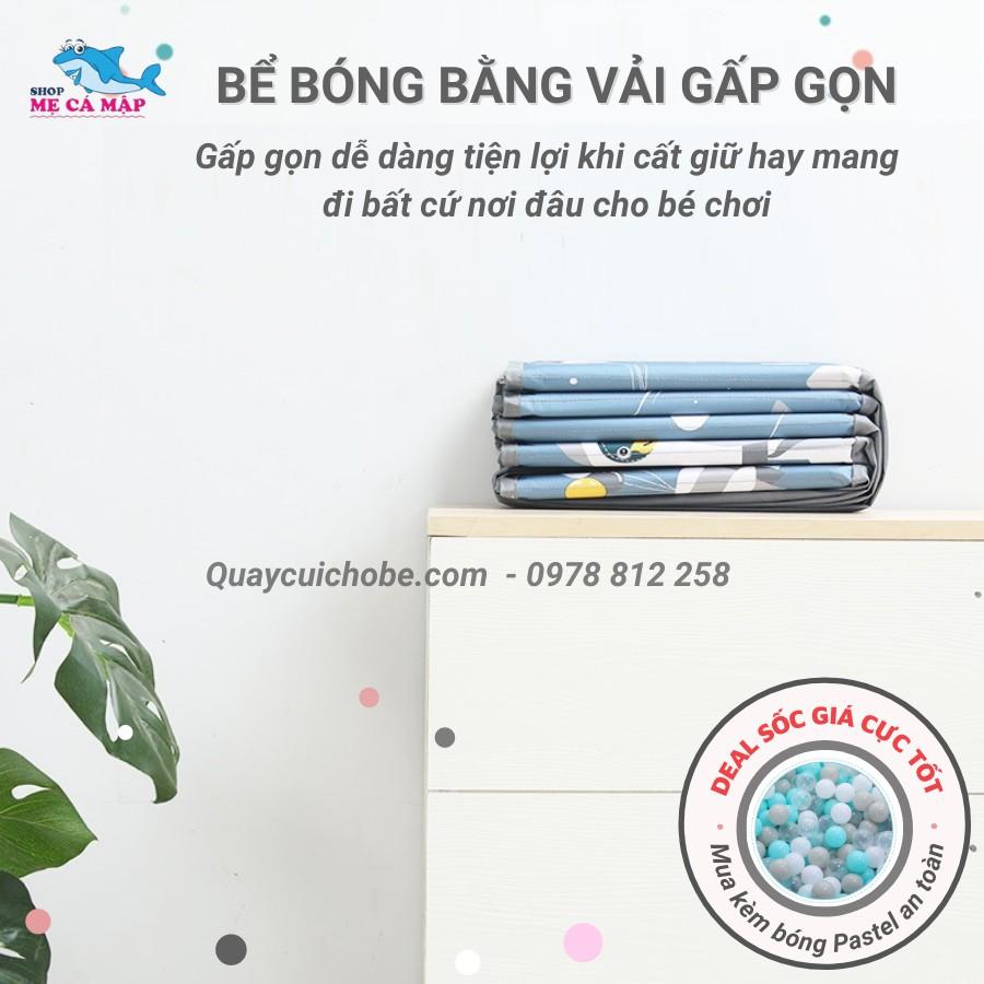 Bể bóng cho bé bằng vải cao cấp cho bé, bể bóng gấp gọn bằng vải bé trai bé trái