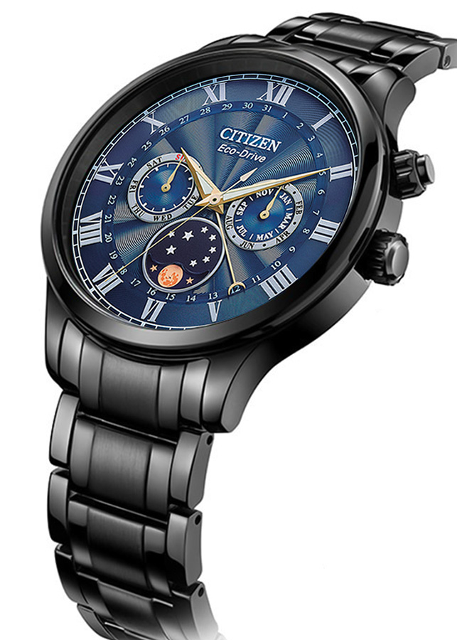 Đồng Hồ Nam Citizen Dây Kim Loại Máy Eco-Drive AP1055-87L - Mặt Xanh (Sapphire)