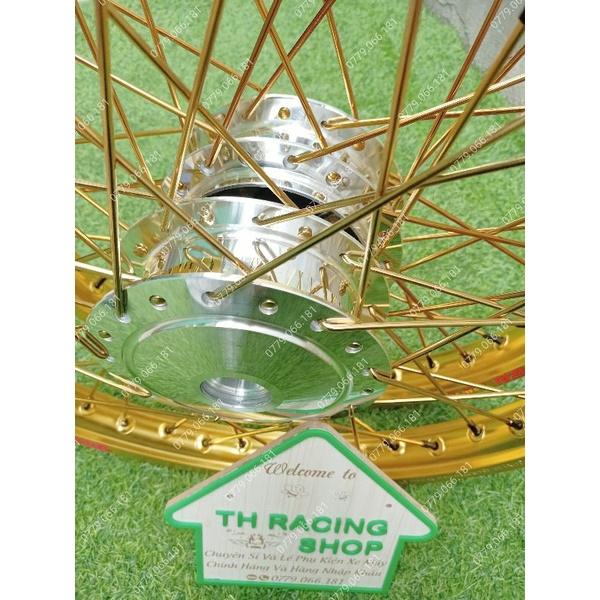 BÁNH CĂM CHO XE WAVE DREAM CUB THẮNG ĐÙM NIỀNG NHÔM BANZAI THÁI LAN ĐÙM MA CROM CĂM VÀNG CHÂN ĐEN KÈM THEO 2 MÁ ĐÙM ĐÃ RÚT CĂM