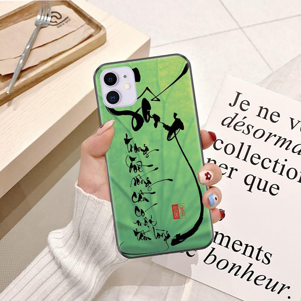 Ốp lưng điện thoại iPhone 11 viền silicon dẻo TPU  hình Thư Pháp - Hàng chính hãng