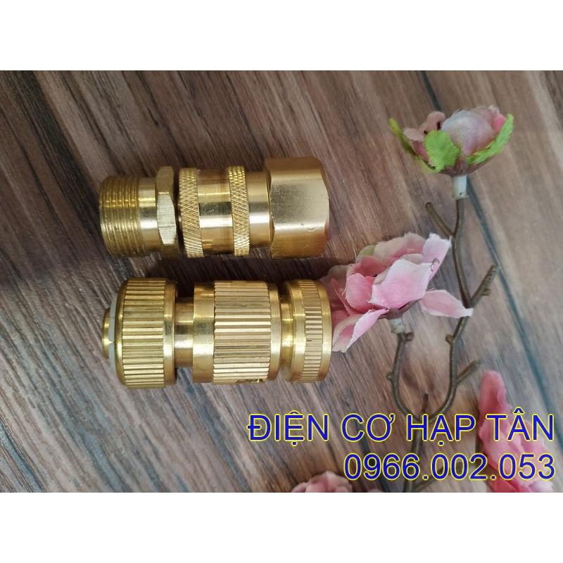 BỘ NỐI NHANH BẰNG ĐỒNG - ĐẦU RA - ĐẦU VÀO CHO MÁY RỬA XE –RĂNG 22- 27MM