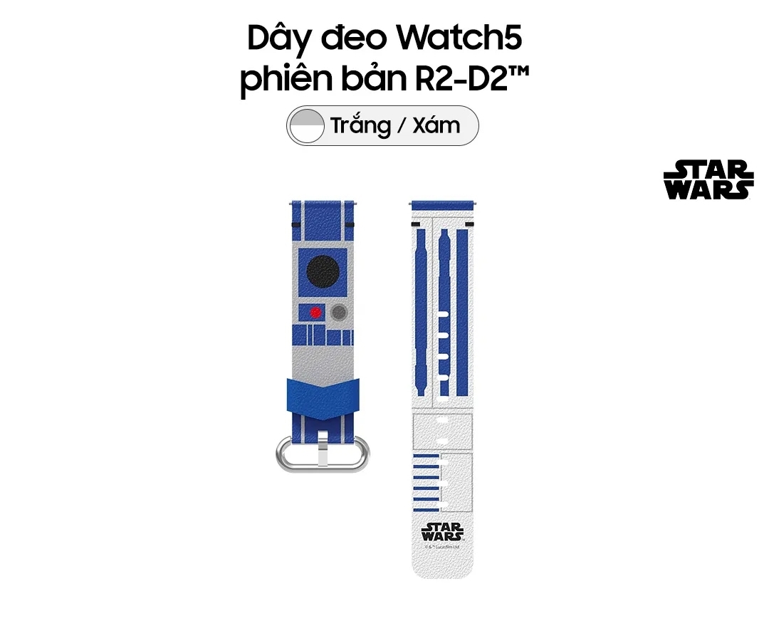 Dây đeo Samsung Star Wars Watch5/watch4 phiên bản R2D2-Hàng chính hãng