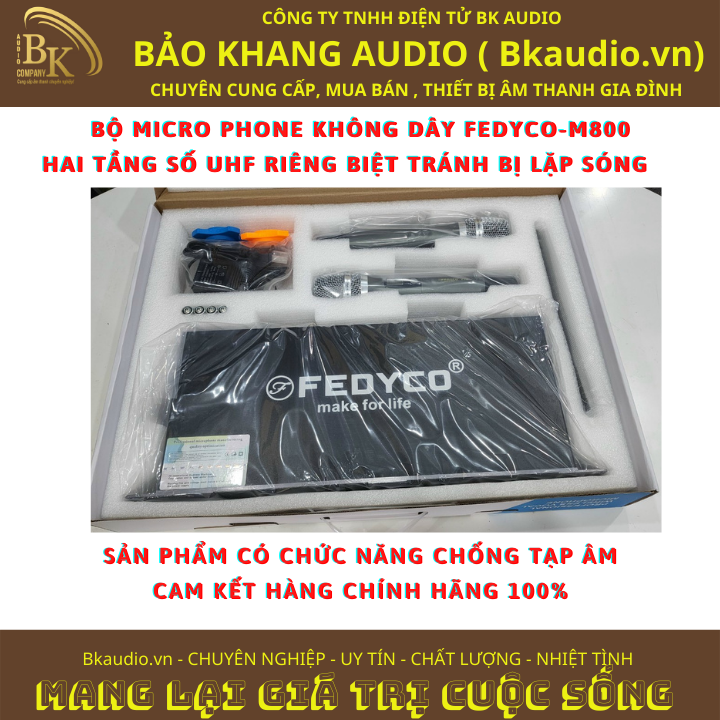 Micro không dây cầm tay FEDYCO-M800. Msp: SPM-07