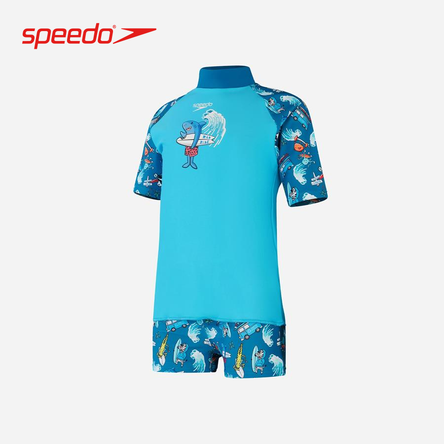 Bộ đồ bơi chống nắng bé trai Speedo Prt Rash Top Asht - 8-00323315137