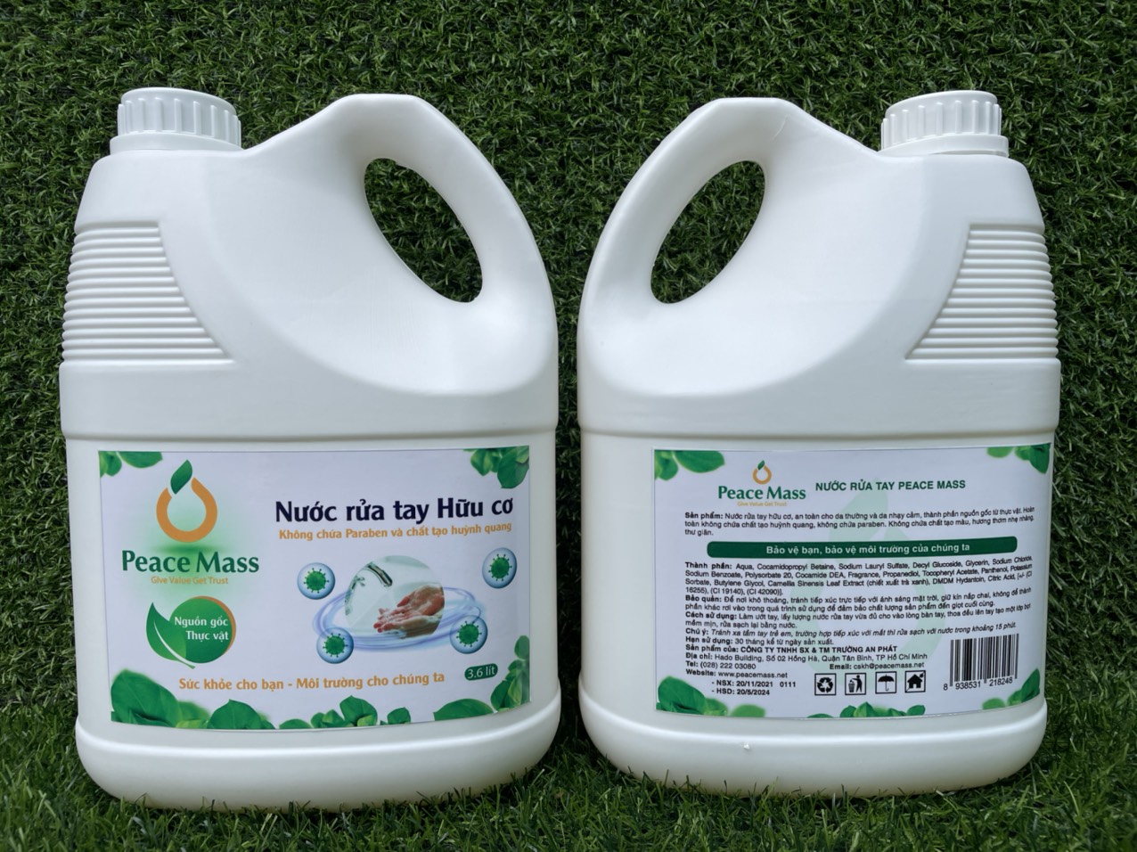 Combo Sản Phẩm  Gốc Thực Vật TLB2 Peace Mass - Nước Cọ Toilet + Nước Lau Kính 3.6l+ Nước Rửa Tay 3.6l (Thuộc nhóm Sản phẩm Lành tính / Hữu cơ)