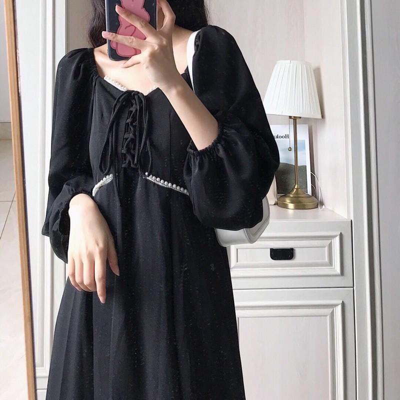 ĐẦM ĐEN TAY DÀI DÁNG DÀI