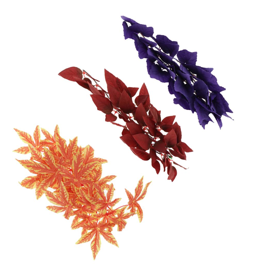 2 Pieces Vivid Fake Crane Plants Aquarium Tank Planting Reptile