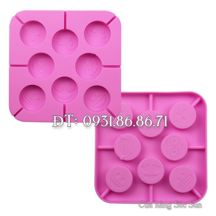 Khuôn silicon 8 mặt cười biểu cảm – Mã số 1216