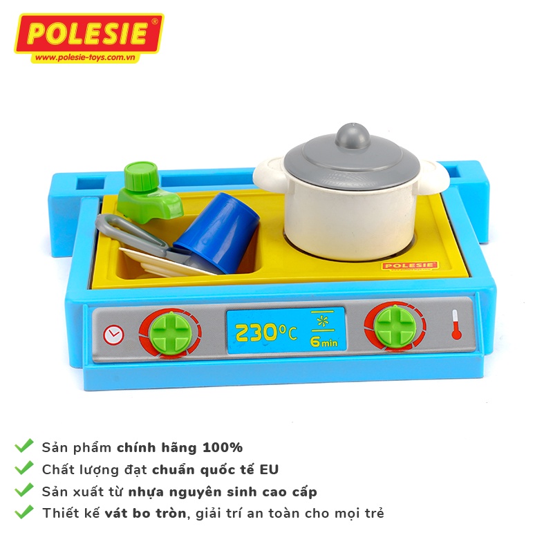 Đồ Chơi Nhà Bếp Dụng Cụ Nấu Ăn Kèm Khay Nhựa ABS An Toàn Nhập Khẩu Châu Âu - POLESIE 43405