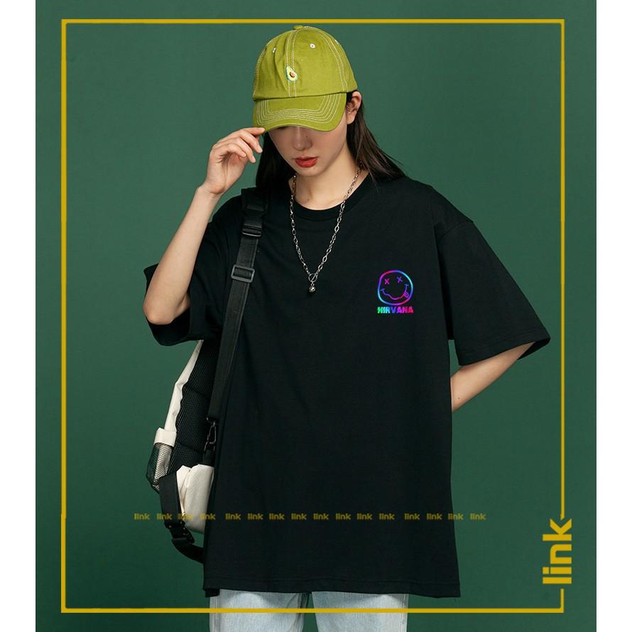 Áo thun phản quang đa sắc MẶT THÈ LƯỠI NIRVANA tay lỡ unisex