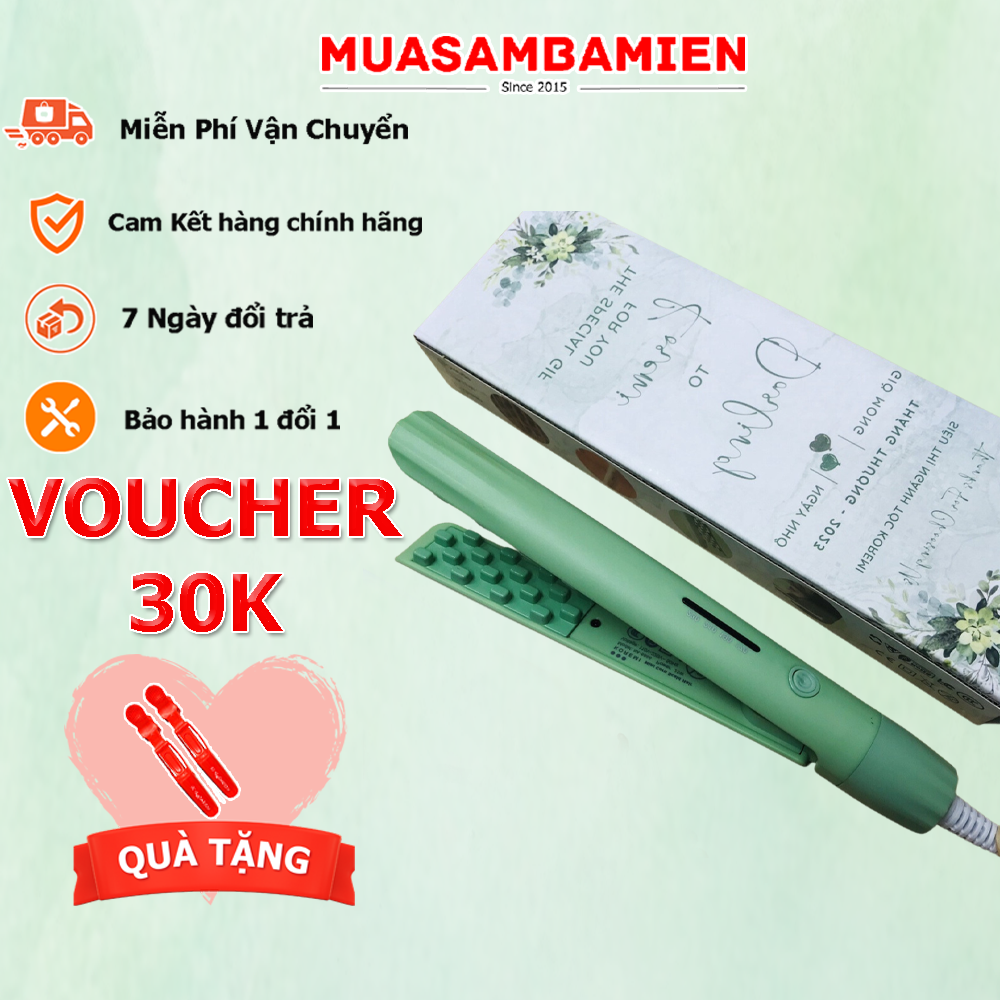 Máy Bấm Tóc, Dập Phồng Chân Tóc Chân Vuông 2in1, Mềm Mượt, Không Gãy Tóc Bảo Hành 1 Đổi 1
