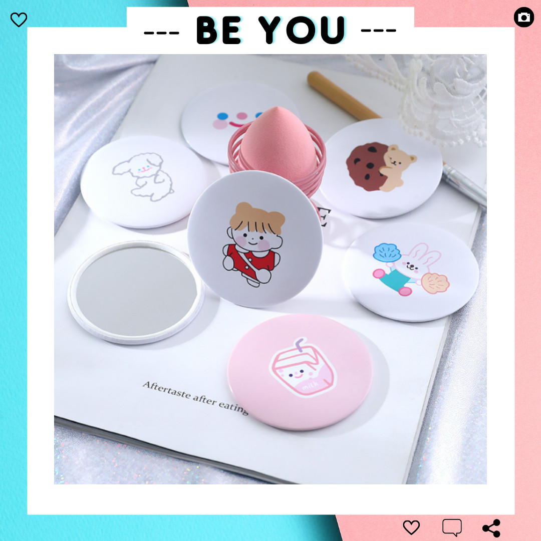 Gương Tròn Mini Trang Điểm Hàn Quốc - Gương Tròn Mini Bỏ Túi