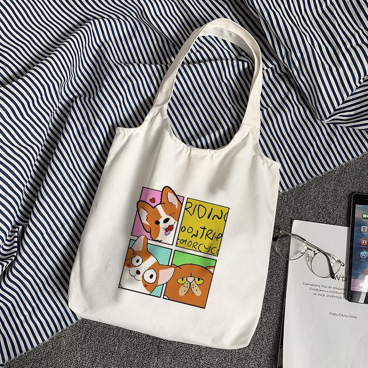 TÚI TOTE in hình chó con cute - Túi Tote canvas cao cấp