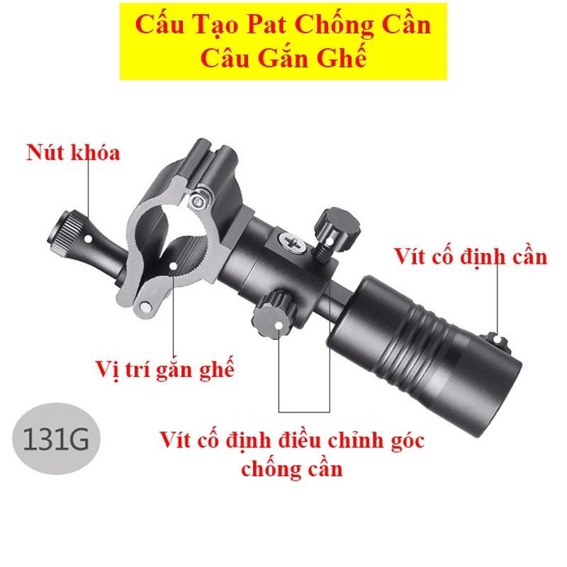 Bộ pat gắn ghế - pat rọng cá - pat chống cần - pat khay mồi - pat đèn câu cá cao cấp