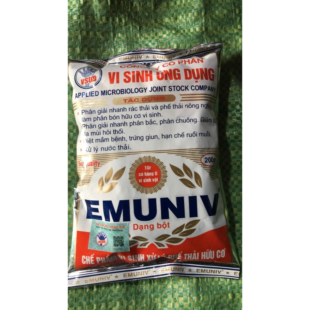 Chế phẩm vi sinh xử lý phế thải hữu cơ Emuniv gói 200gr