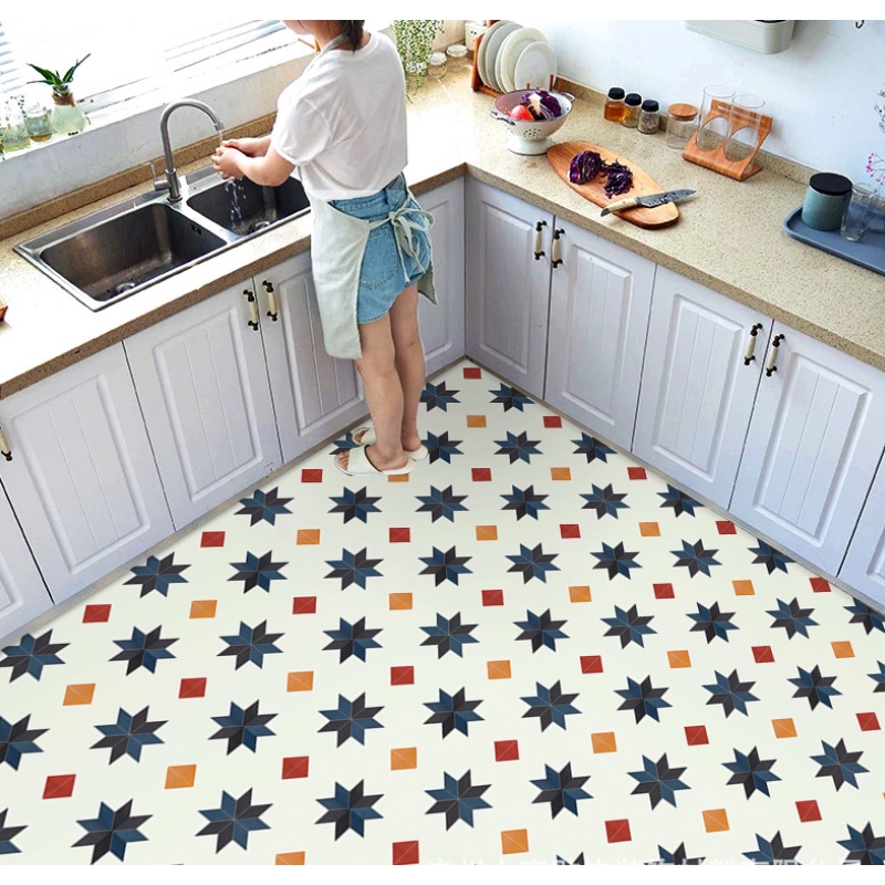 Decal Giấy Dán Nền Sàn Nhà Trang Trí Nhà Cửa Ô TÁM CÁNH HS2006 Có Keo Sẵn Khổ 60cm, GIÁ BÁN 1 MÉT DÀI