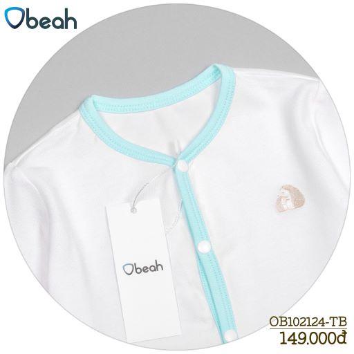 Obeah set bộ tay lỡ trắng phối xanh (sơ sinh) Fullsize 59 đến 90 cho bé từ 0 đến 24 tháng