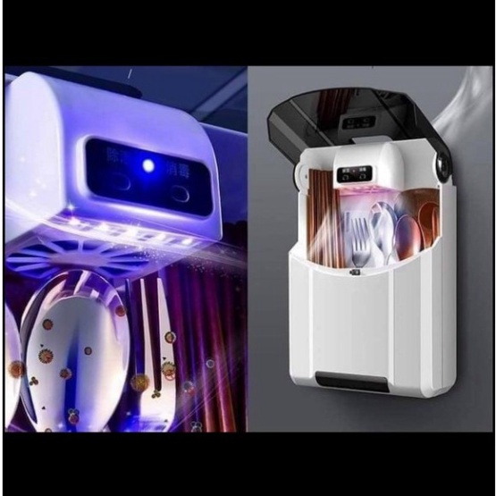 Hộp Sấy Và Khử Khuẩn Đũa Thìa Muỗng Thông Minh, Có Nắp Đậy Cao Cấp Chống Côn Trùng, Kiến, Dán Tường Chắc Chắn- Hàng Loại 1 Chính Hãng MINIIN