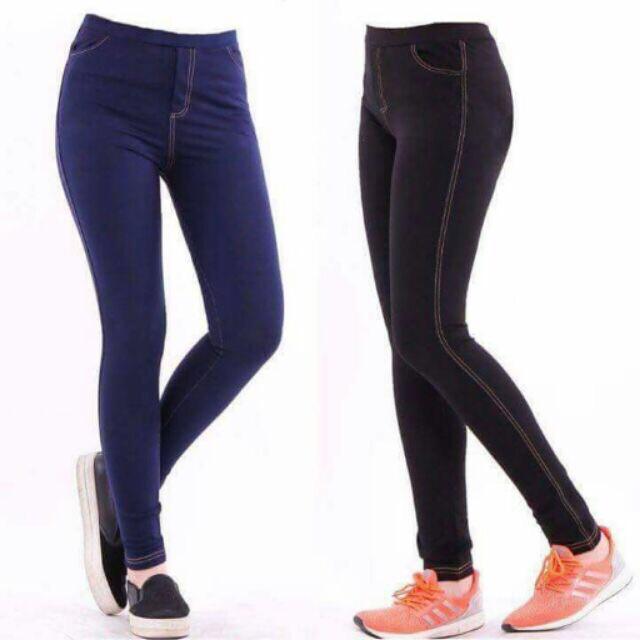QUẦN L91 LEGGING GIẢ JEAN CẠP CHUN ẩn