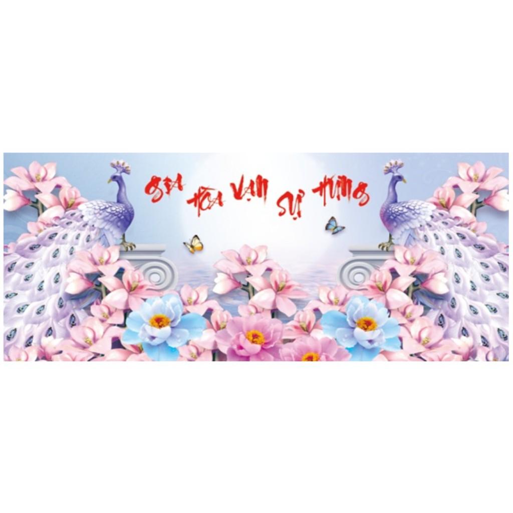 Tranh thêu chữ thập gia hòa vạn sự hưng -X8173