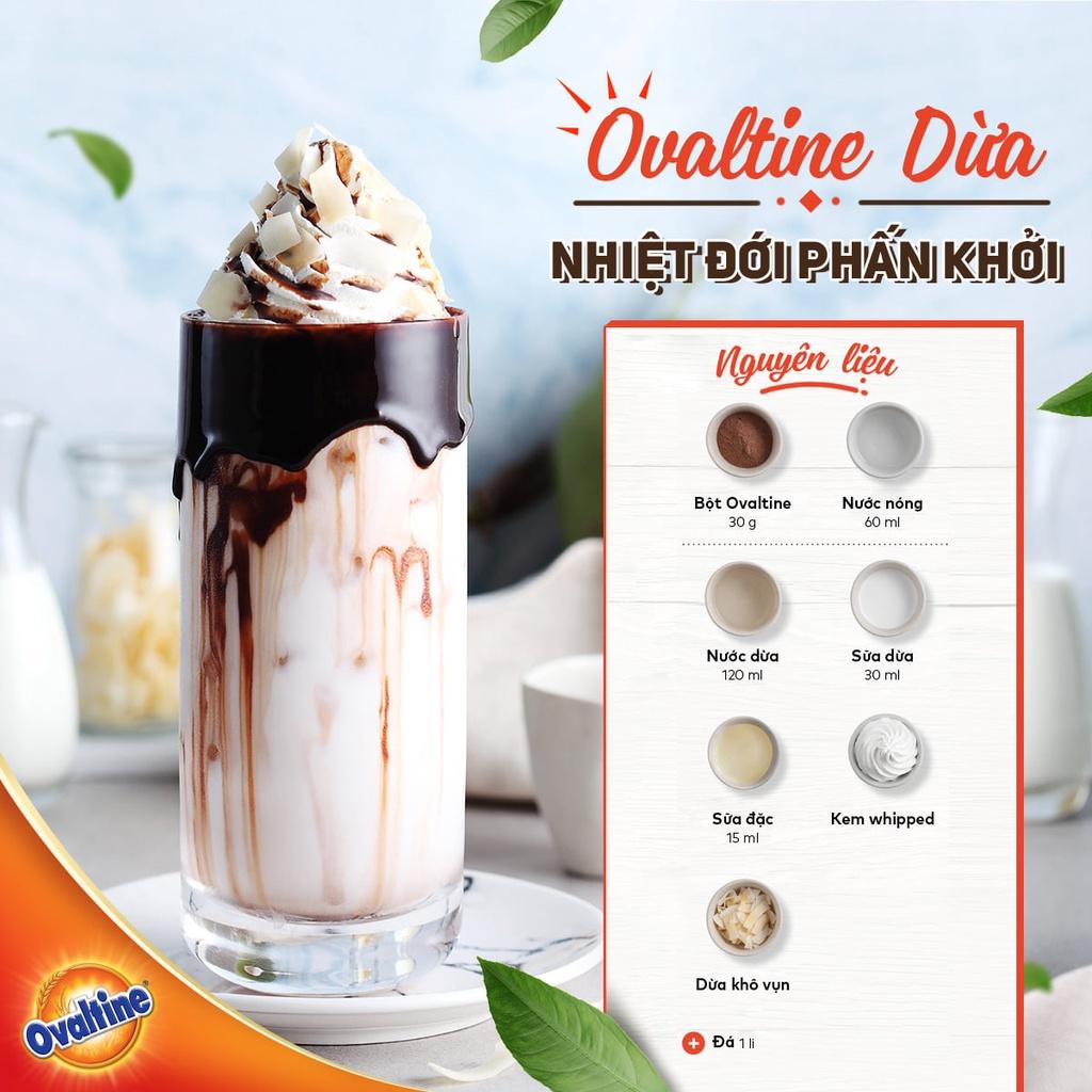 Ovaltine Bột Cacao Hủ 400g + Bình thủy tinh Kim Cương 450ml