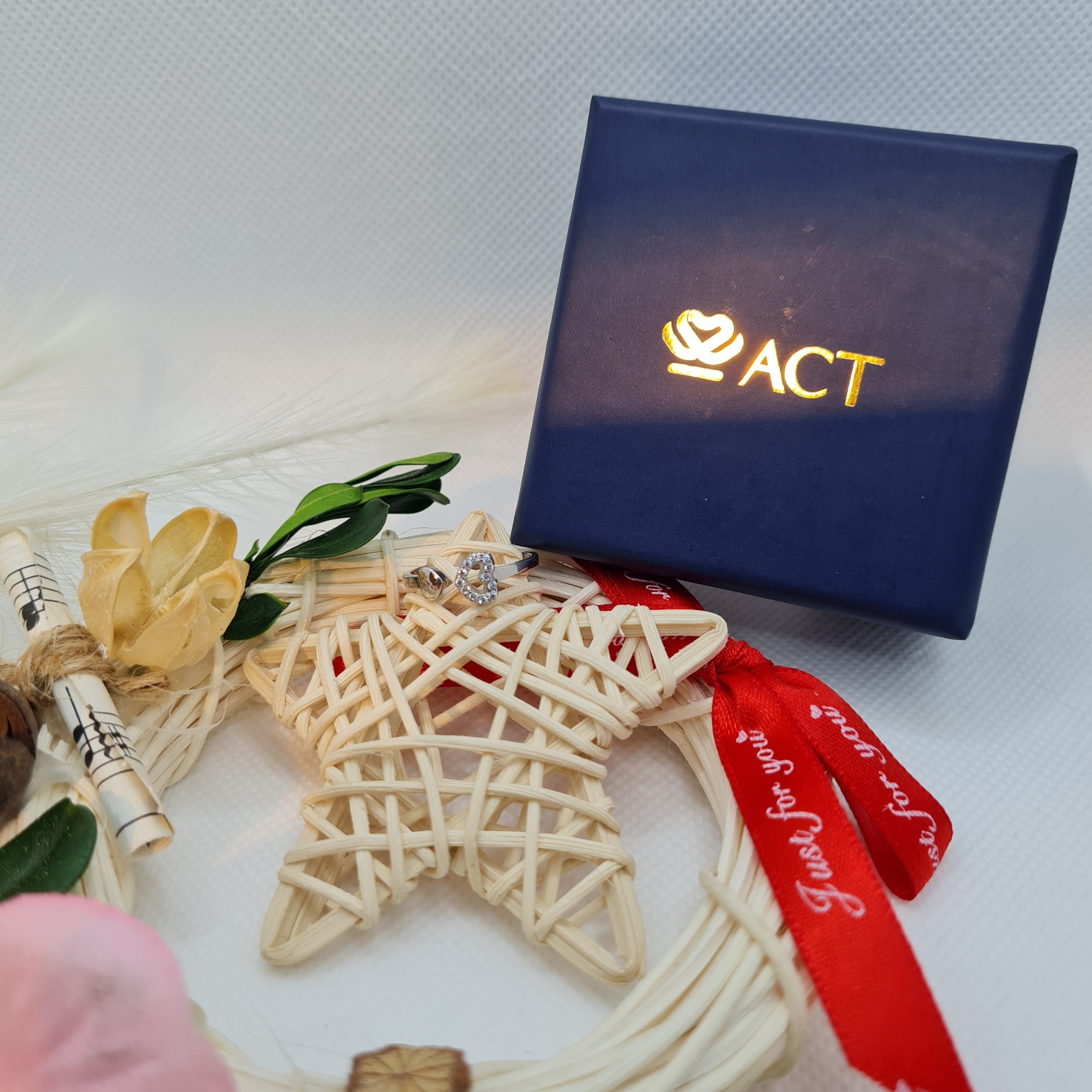 Nhẫn 2 trái tim chất liệu bạc 925 thời trang phụ kiện trang sức nữ sang trọng