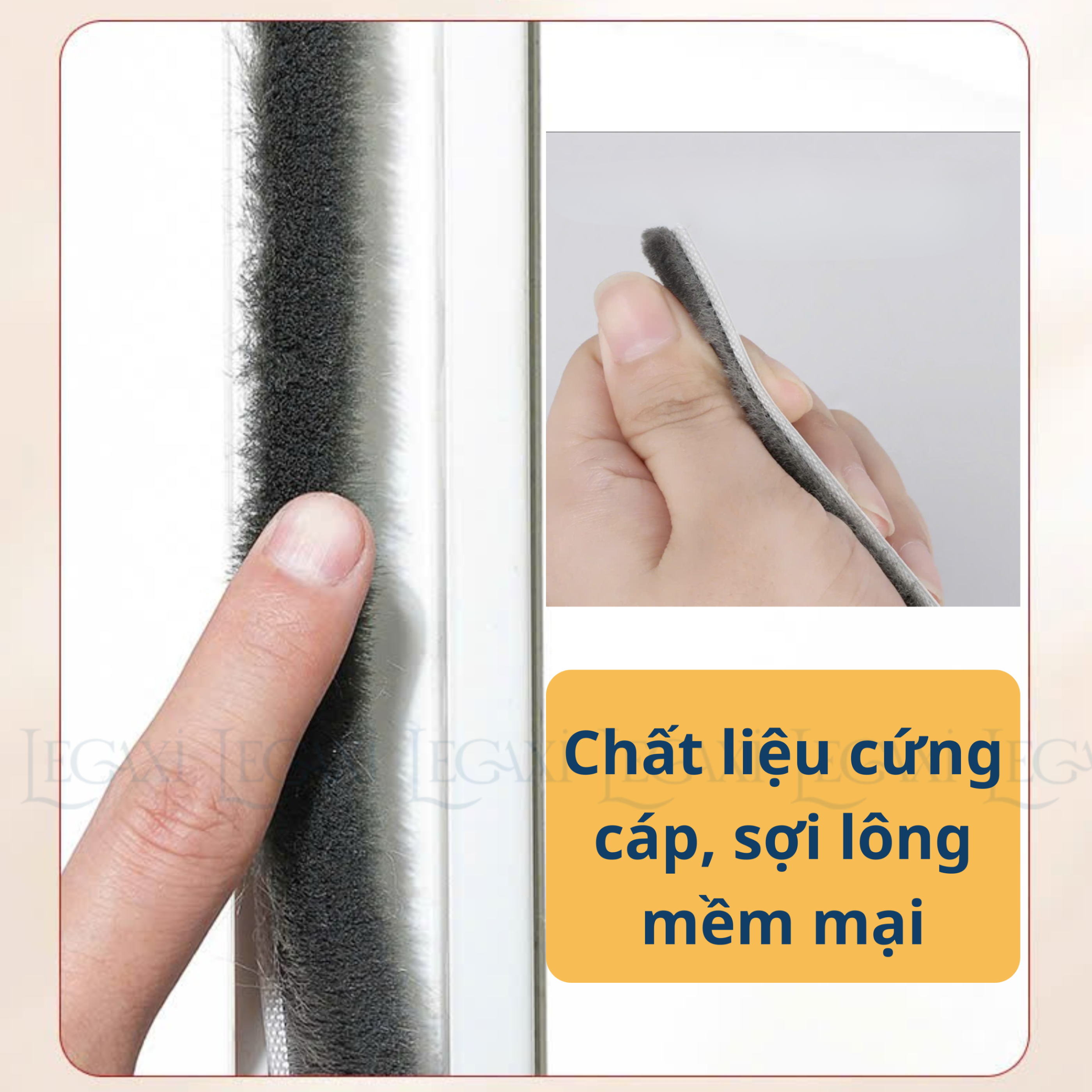 5 Mét Ron Lông nheo 5x5mm Dán Khe Hở Khung Cửa Gioăng dán cửa sợi lông Ron Lông Dán Cửa Gỗ Giảm Chấn