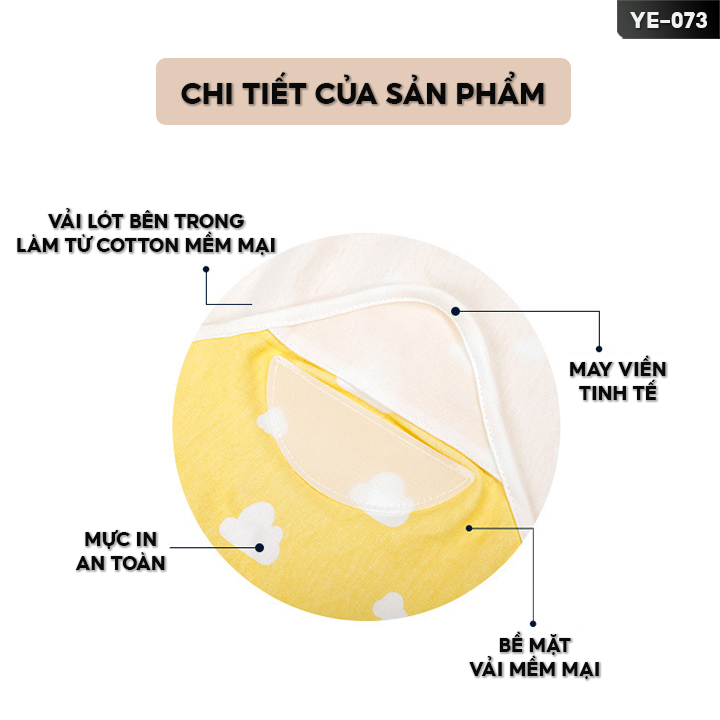 Khăn Quấn Bé Sơ Sinh Chất Liệu Cotton 100% Giúp Bé Ngủ Ngon Hơn Nhiều Màu Nhiều Mẫu YE-073