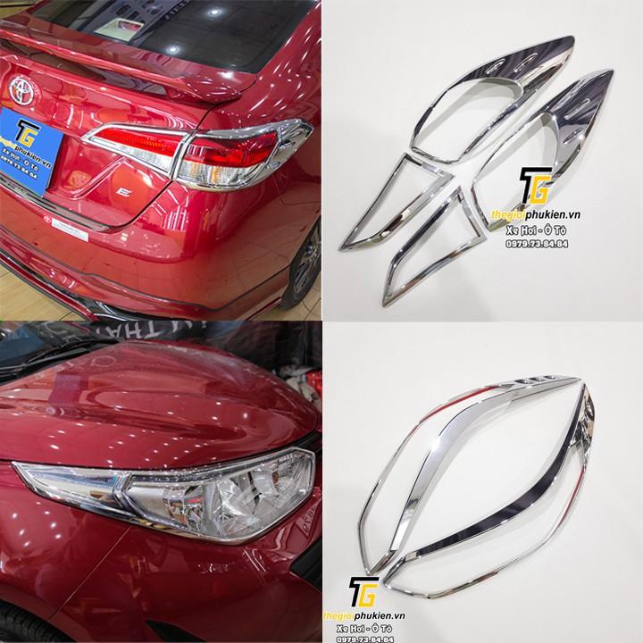 Hình ảnh Bộ ốp trang trí, bảo vệ đèn xe Toyota Vios 2019-2020 mạ Crom