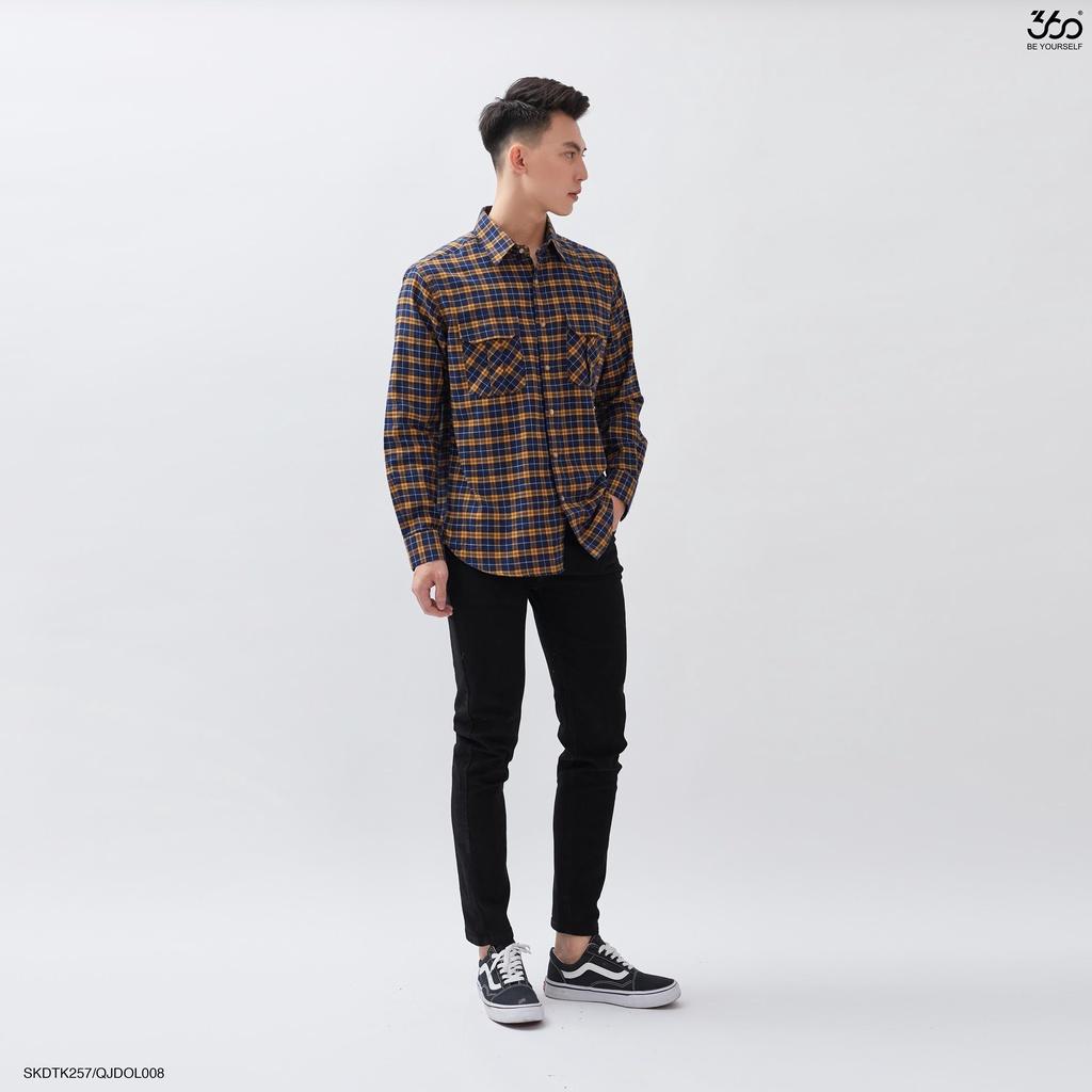 Quần jean nam đen dáng slim fit thương hiệu 360 BOUTIQUE, quần bò trơn - QJDOL008