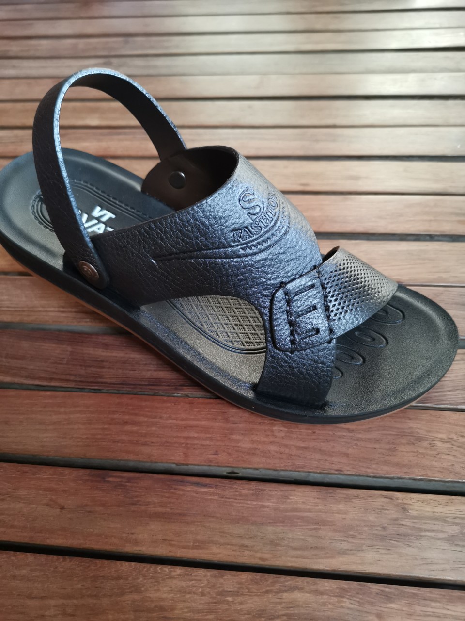 Giày Sandal nam da bò thật dép quai hậu nam da thật - DQH.235
