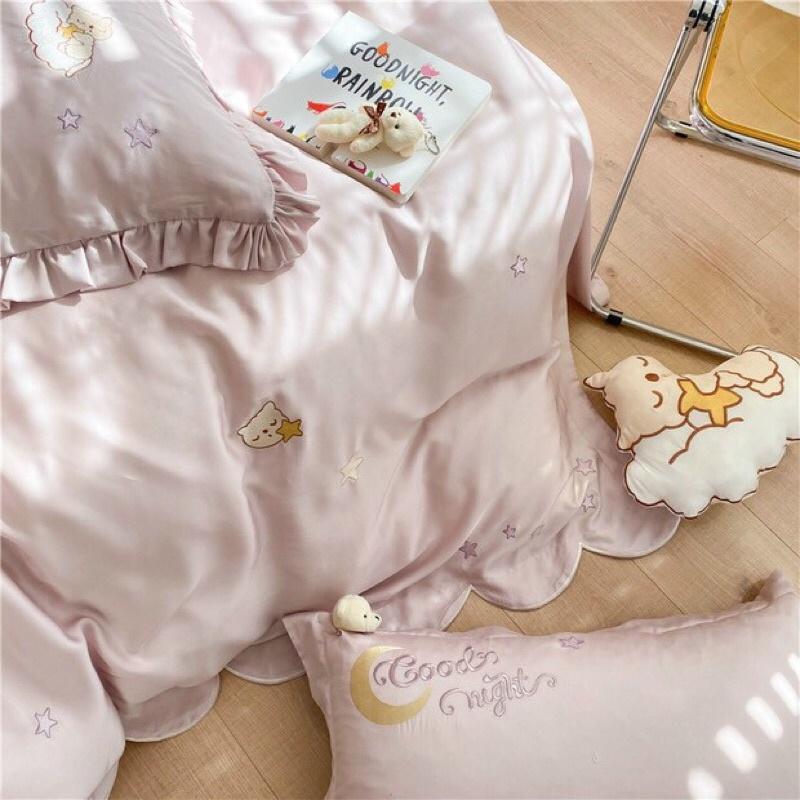 Bộ lụa tencel 80s chăn ga gối 4 món