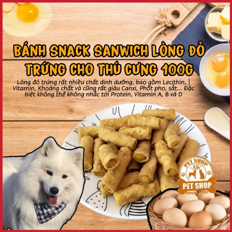 Đồ Ăn Vặt Thú Cưng, Sandwich Trứng Chiên Giòn Cho Cún, Bổ Sung Vitamin. Gói 100gr