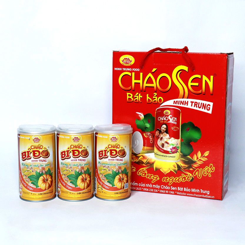 Cháo bí đỏ Minh Trung 365g (combo 12 lon - Cháo Bí Đỏ 12)