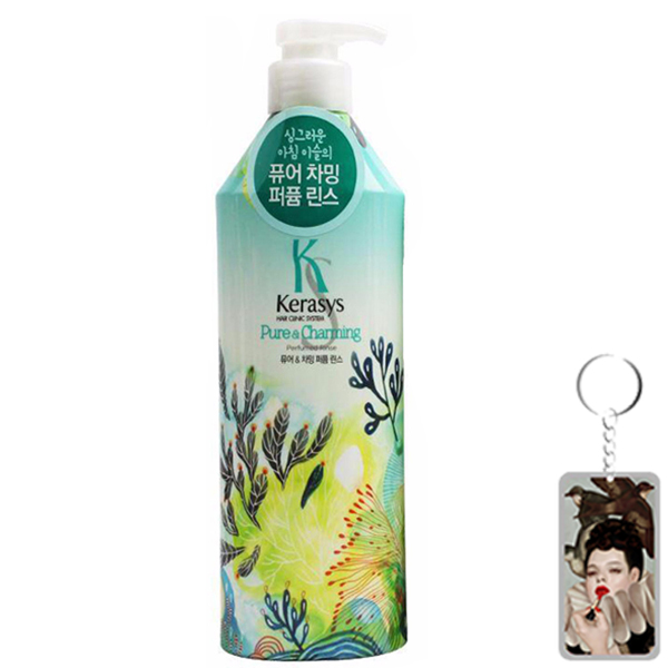 Dầu xả nước hoa Kerasys Pure & Charming hương quýt và hoa ly Hàn Quốc 600ml tặng kèm móc khoá