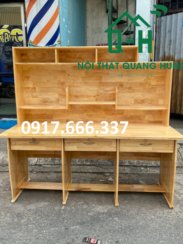 BÀN HỌC SINH GỖ THÔNG - 3 CHỔ NGỒI DÀNH CHO BÉ