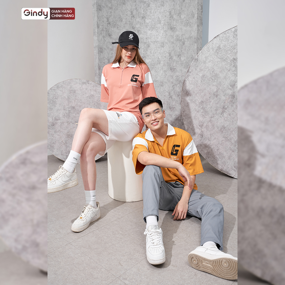 Áo thun polo nam nữ form rộng GINDY phông unisex thời trang Hàn Quốc Local Brand A074