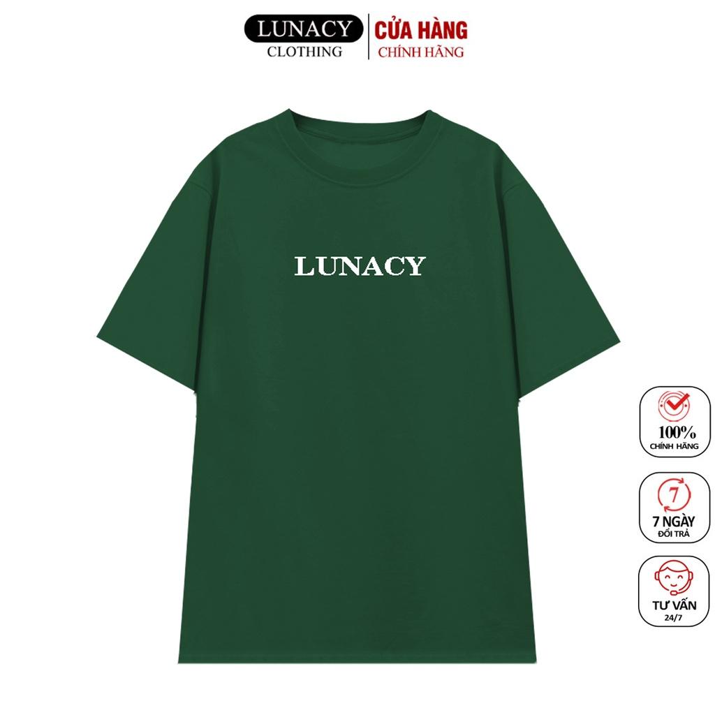 Áo thun tay lỡ LUNACY in phản quang phông Unisex nam nữ Cotton oversize form rộng LUNACY