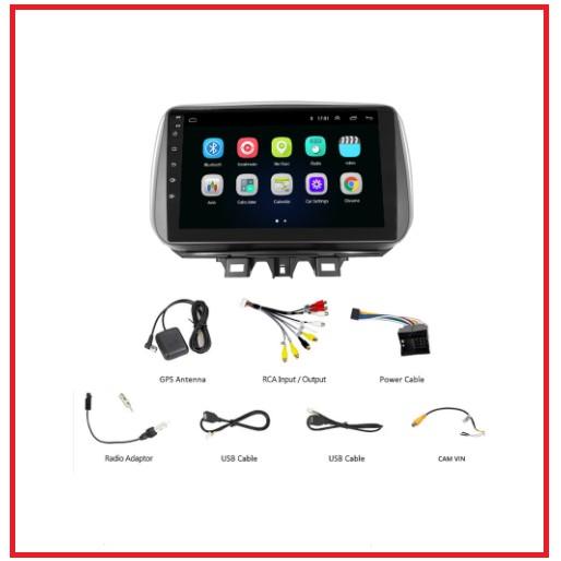 Bộ Màn hình android 9inch kèm mặt dưỡng và theo xe HUYNDAI SANTAFE 2019-2021