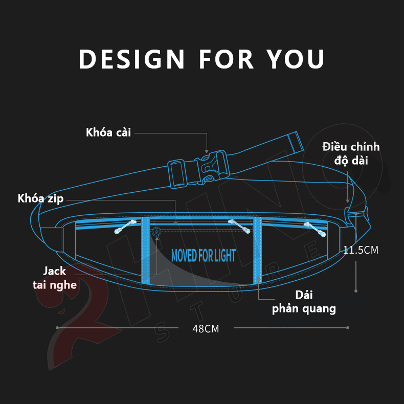 Túi đeo thời trang thể thao cho nam nữ Rhino B404 dùng khi chạy bộ, đạp xe, leo núi hoặc chơi các môn thể thao khác, vải không thấm nước chất lượng cao chính hãng Rhino Store