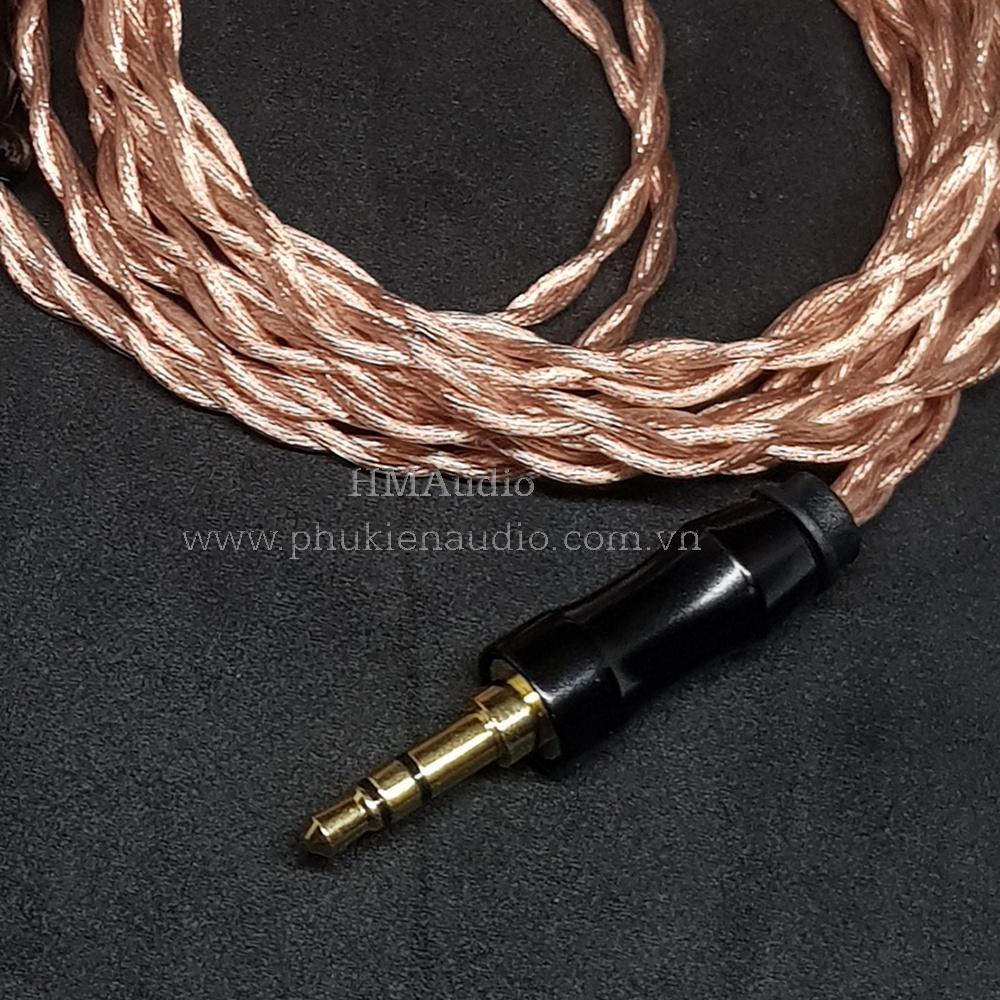 Dây tai nghe đồng 7N OCC Litz 23AWG đường kính dây đơn 1.25mm tết 4 sợi - Connector Sens IE40 Pro