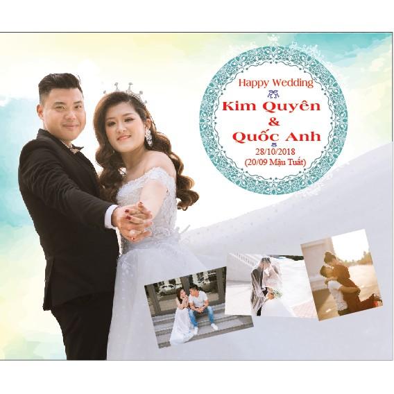 THIẾT KẾ - IN ẤN BACKDROP CƯỚI 3 X 2.5M...............................................................................