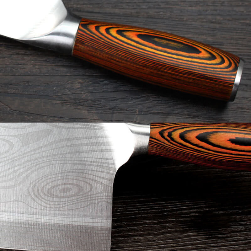 DAO BẾP NHẬT USUBA THÉP DAMASCUS MÃ QDT117