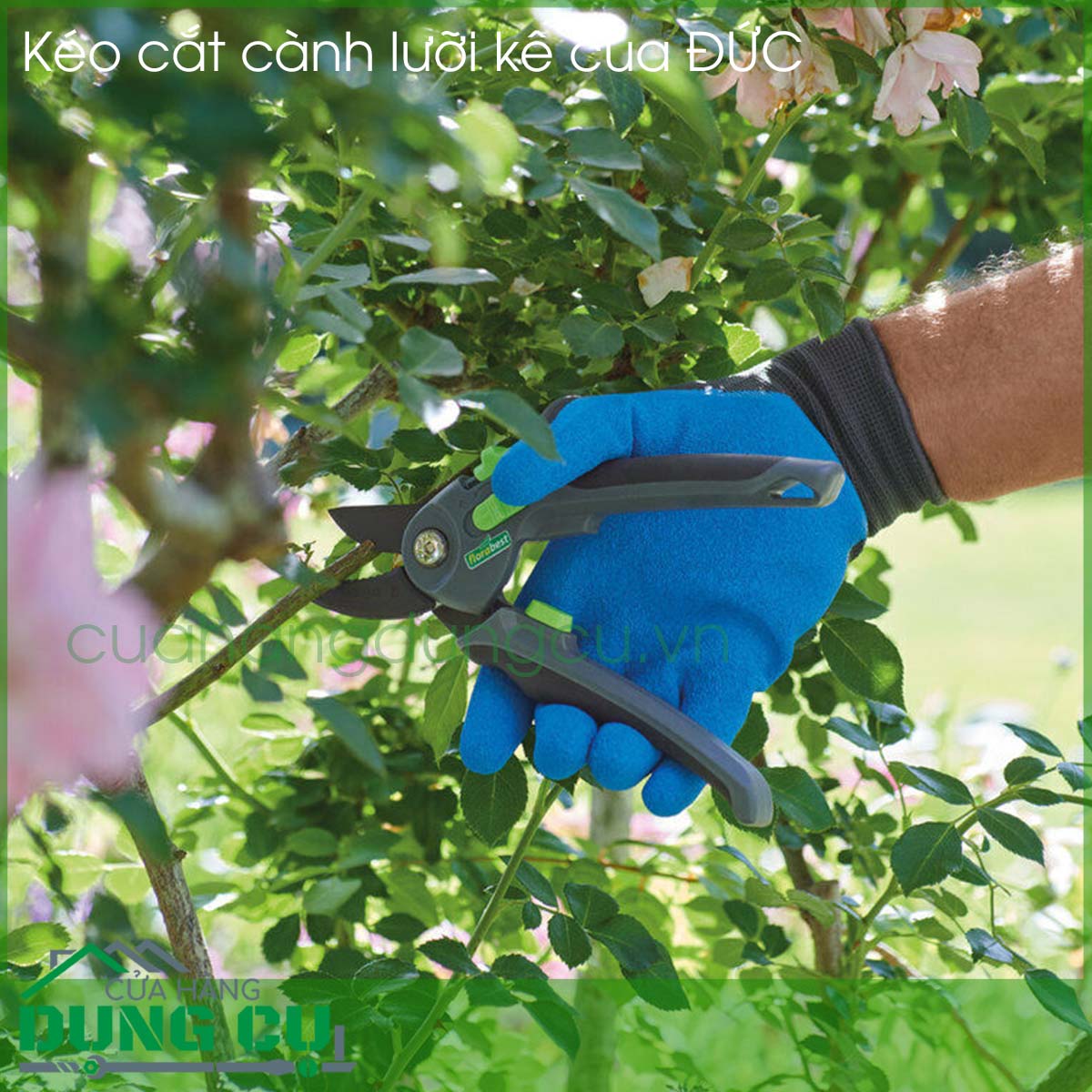 Kéo cắt cành đức có lưỡi kê chống trượt cắt cành lớn 10mm